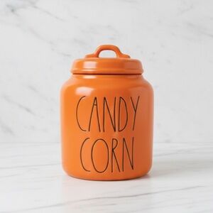 New Rae Dunn Orange Candy Corn Canister large